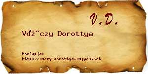 Váczy Dorottya névjegykártya